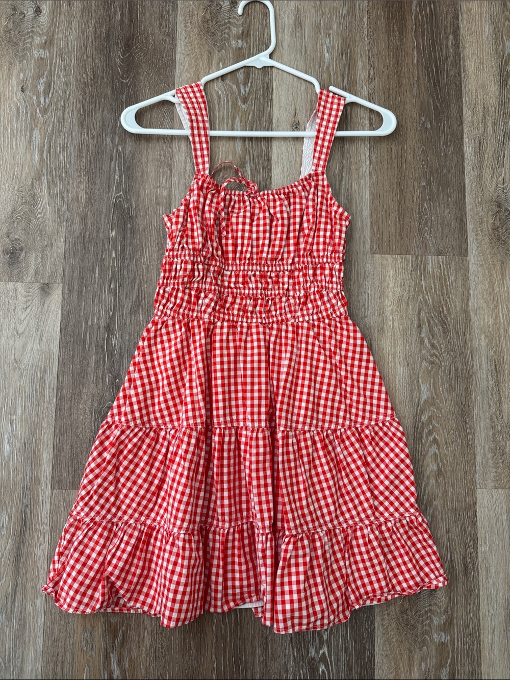Sunday Best Martine Poplin Dress, White Poppy Red Gingham
